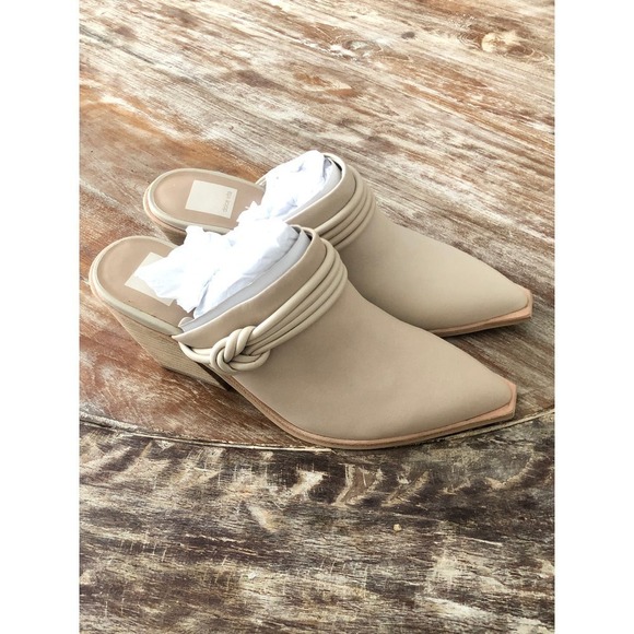 Dolce Vita Sita Mules Suede Heel Off White NEW 8.5 US - Picture 5 of 10